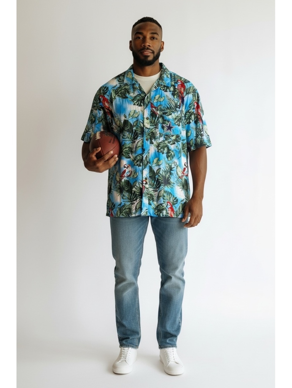 Margaritaville Island Reserve XXL Rayon Hawaiian Shirt with Dallas Cowboys Logo